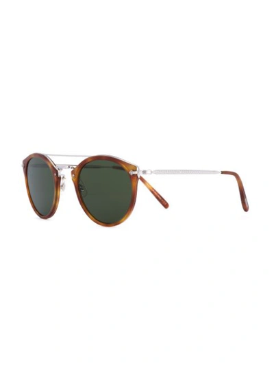 Shop Oliver Peoples 'remick' Sunglasses In Brown