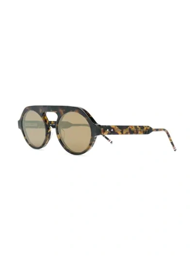 Shop Thom Browne Round Sunglasses In Brown