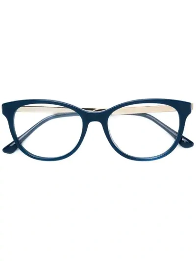 Shop Jimmy Choo Eyewear Rectangle Frame Glasses - Blue