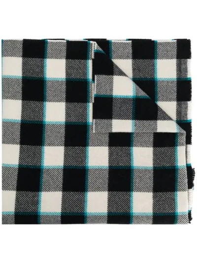 Shop Acne Studios Cassiar Check Scarf In J83-black/white