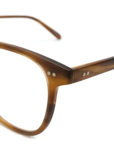 Shop Garrett Leight Brooks Round-frame Glasses In Brown