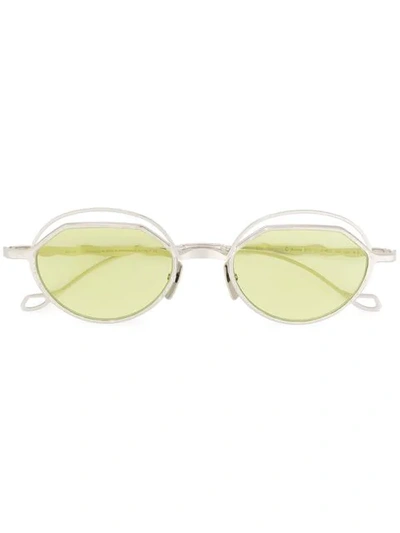 Shop Kuboraum Round Frame Sunglasses In Yellow