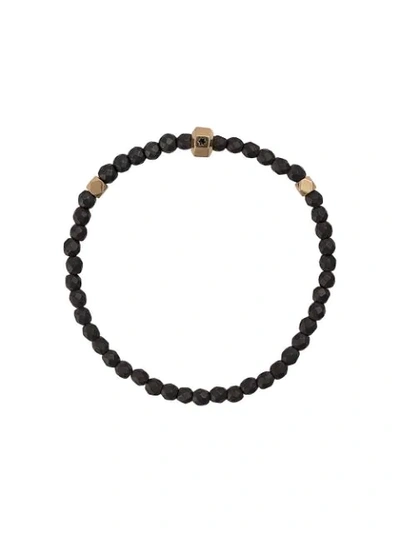 Shop Luis Morais Faceted Bead Bracelet In Black