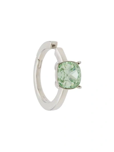Shop Ambush Crystal Embellished Earrings In Silver Light Green