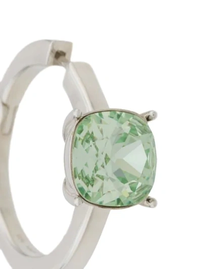 Shop Ambush Crystal Embellished Earrings In Silver Light Green