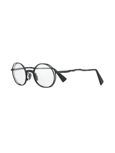 Shop Kuboraum Round Frame Glasses In Black