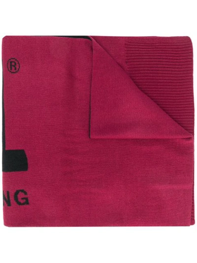 Shop Diesel Jacquard-knit Scarf In Red