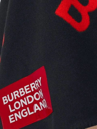 Shop Burberry Reversible B Motif Wool Cashmere Blanket Cape In Black