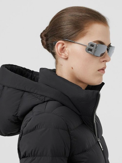 Shop Burberry Hooded Puffer Jacket In Black