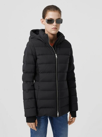 Shop Burberry Hooded Puffer Jacket In Black