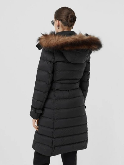 Shop Burberry Detachable Hood Down-filled Coat In Black