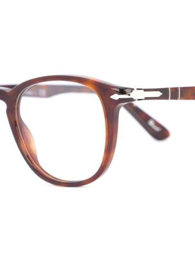 Shop Persol Round Frame Glasses In Brown