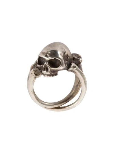 Shop Werkstatt:münchen Skull Ring In Silver