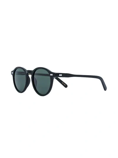 Shop Moscot Matte Round Frame Sunglasses In Black