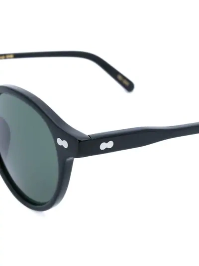 Shop Moscot Matte Round Frame Sunglasses In Black