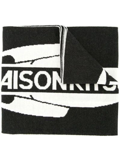 Shop Maison Kitsuné Branded Scarf - Black