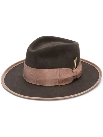 Shop Nick Fouquet Ribbon Fedora Hat In Brown