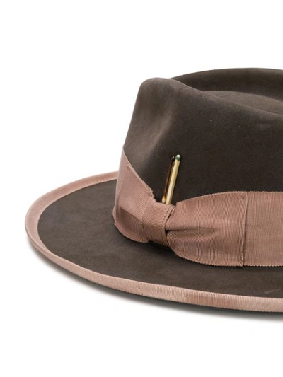 Shop Nick Fouquet Ribbon Fedora Hat In Brown