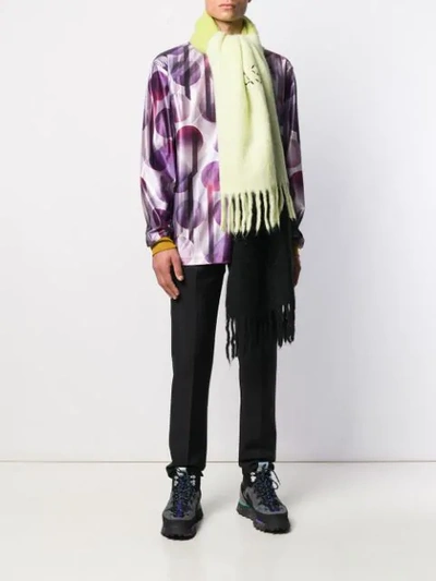 ACNE STUDIOS LOGO MOHAIR SCARF - 黑色