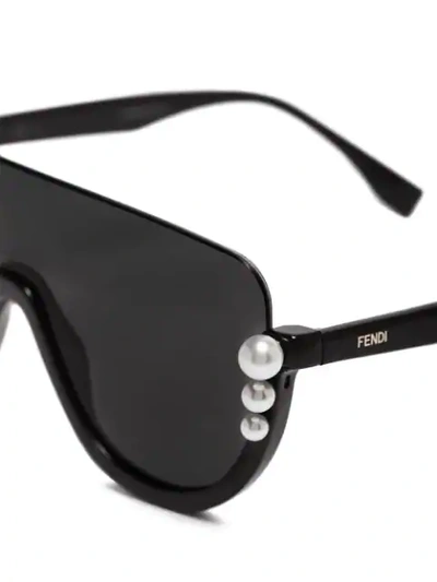 Shop Fendi Ribbons And Pearls Sunglasses In Black