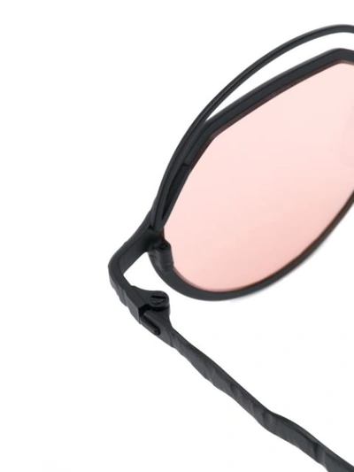 Shop Kuboraum Round Frame Sunglasses In Black