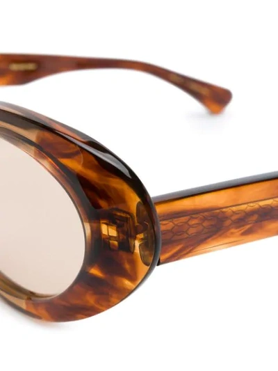 Shop Christian Roth Round Wave Sunglasses In Brown