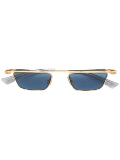 Shop Christian Roth Small Rectangle Frame Sunglasses In Gold