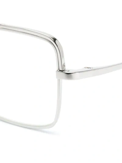 Shop Thom Browne Square Frame Glasses In Metallic