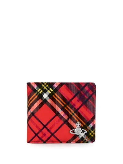 Shop Vivienne Westwood Tartan Print Wallet In Red