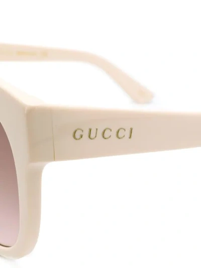 Shop Gucci Square Sunglasses In White