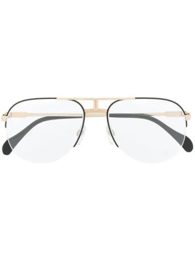 Shop Cazal Aviator Frame Glasses In Black