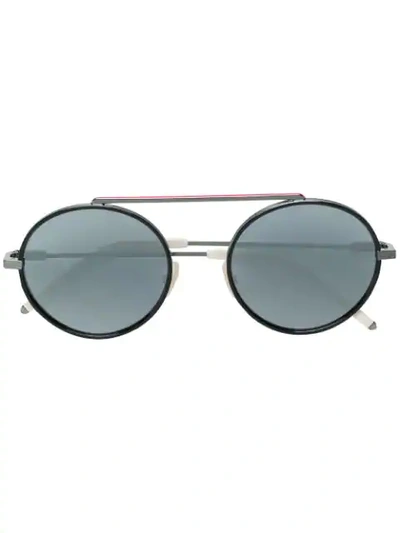 Shop Fendi Round Frame Sunglasses In Black