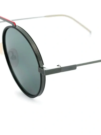 Shop Fendi Round Frame Sunglasses In Black