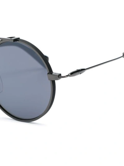 Shop Yohji Yamamoto Round Frame Sunglasses - Black