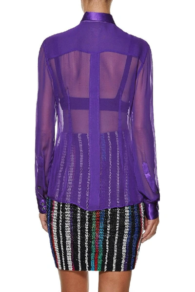 Pre-owned Dolce & Gabbana 1990s Purple Silk Button-up Shirt