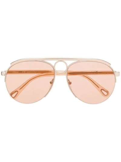 Shop Chloé Pilot-frame Tinted Sunglasses In Neutrals