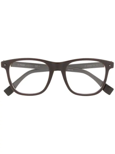 Shop Fendi Square Frame Glasses In Brown