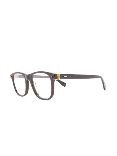 Shop Fendi Square Frame Glasses In Brown