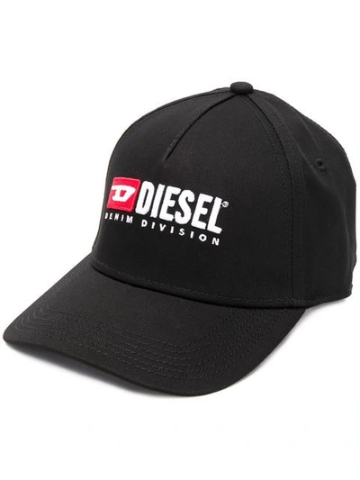 Shop Diesel Embroidered Logo Baseball Cap In Black
