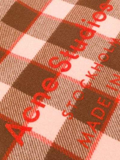 ACNE STUDIOS CASSIAR CHECK SCARF - 粉色