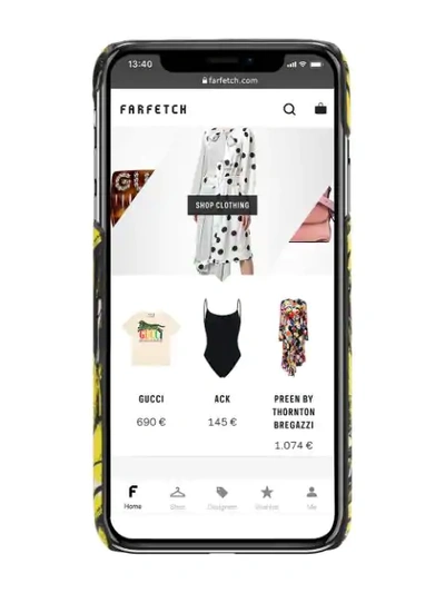 Shop Prada Banana Print Iphone Xs Max Case In Yellow