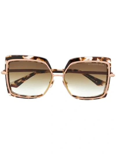 Shop Dita Eyewear Oversized Square Sunglasses In Brown