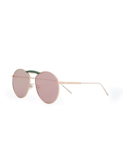 Shop Fendi Round Frame Sunglasses In F160o Gold Copper