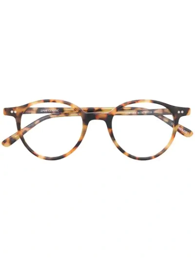 Shop Epos Newpan Round Frame Glasses In Brown