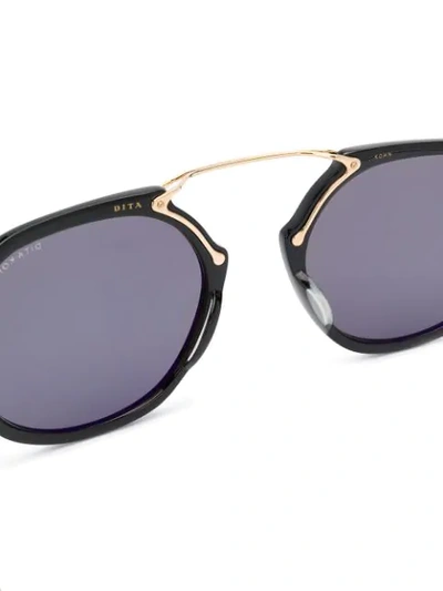 Shop Dita Eyewear Kohn Sunglasses In Black