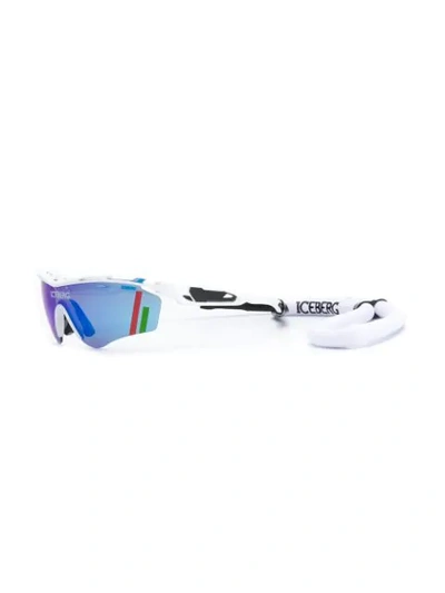 Shop Iceberg Visor Sunglasses In White