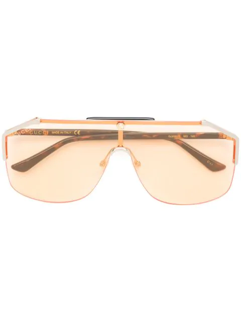 Gucci Tinted Aviator Sunglasses In 