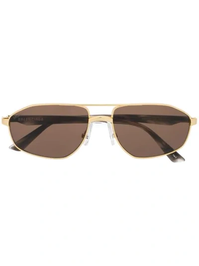 Shop Balenciaga Top Bar Sunglasses In Grey