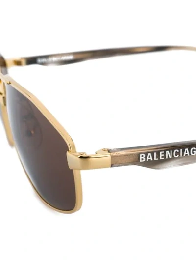 Shop Balenciaga Top Bar Sunglasses In Grey