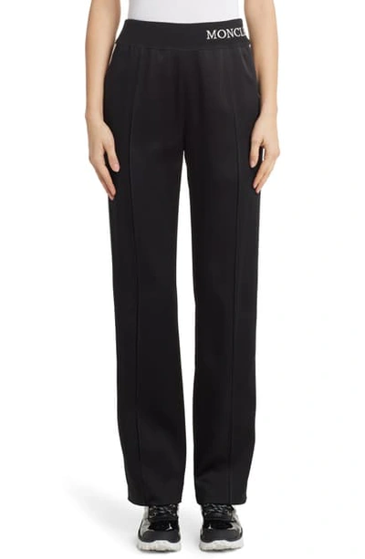 Shop Moncler Contrast Stripe Track Pants In Black